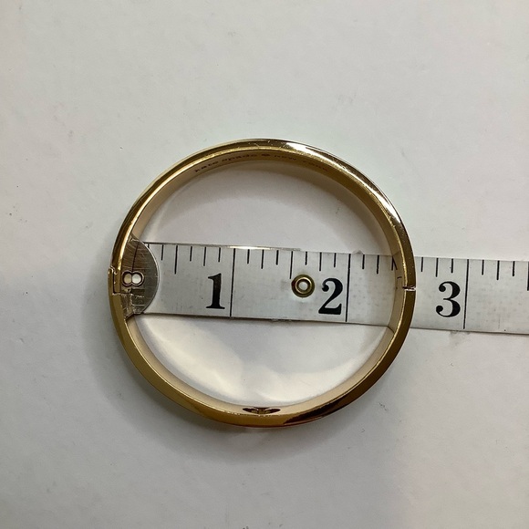 KATE SPADE Hole Punch Spade Hinge Bangle Aqua/Gold - Picture 10 of 13